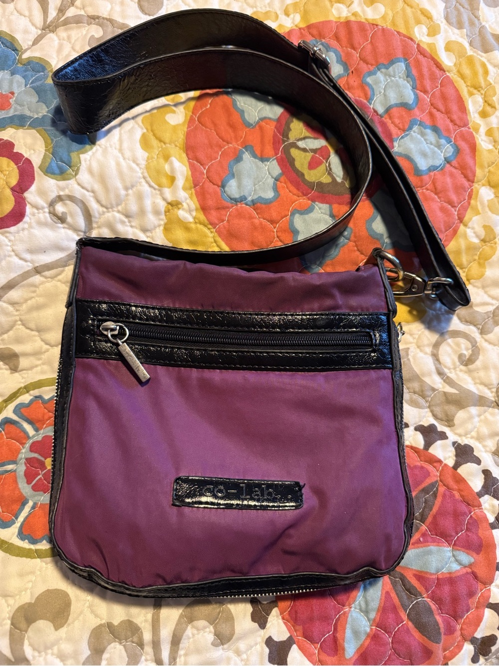 Co-Lab purple expandable crossbody bag